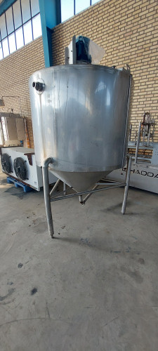 پروسس تانک ۱/۵ تن کف مخروطی پنیر خامه ای